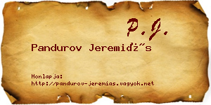 Pandurov Jeremiás névjegykártya